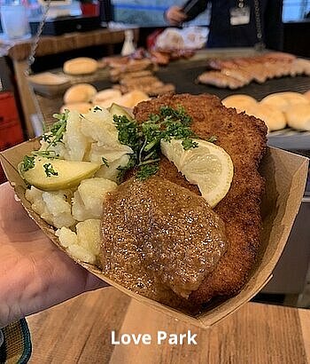Christmas Village Philadelphia Food Schnitzel and Spätzle